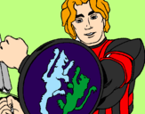 Desenho Cavaleiro com escudo de leão pintado por a  sereia  sedutara
