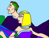 Desenho César e Cleopatra pintado por Lili