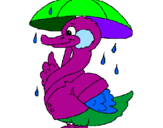Desenho Pato sob a chuva pintado por AGNES
