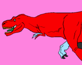 Desenho Tiranossaurus Rex pintado por Yúri Kaiky