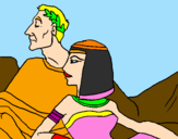 Desenho César e Cleopatra pintado por laura