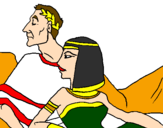 Desenho César e Cleopatra pintado por flavia