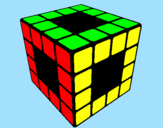 Desenho Cubo de Rubik pintado por Tiago
