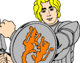 Desenho Cavaleiro com escudo de leão pintado por pablo