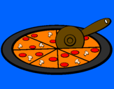 Desenho Pizza pintado por eu