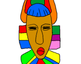Desenho Máscara africana pintado por patricia