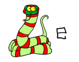 Desenho Serpente pintado por juliana