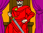 Desenho Cavaleiro rei pintado por guerreiro