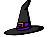 Desenho Chapéu de bruxa pintado por bruxa