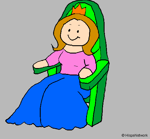 Desenho Princesa no trono pintado por rainha das princesas fada