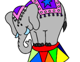 Desenho Elefante a actuar pintado por nsn