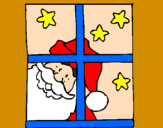 Desenho Pai Natal pintado por guilherme, julia e yago