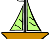 Desenho Barco veleiro pintado por cade o chinelo