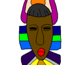Desenho Máscara africana pintado por naomi