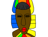 Desenho Máscara africana pintado por giovnna