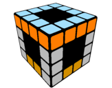 Desenho Cubo de Rubik pintado por Mateuspxhjklzxcbnmasdfghj