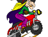 Desenho Bruxa numa moto pintado por lucas alexandre