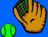 Desenho Luva de basebol e bola pintado por digo