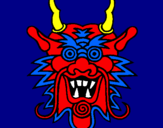 Desenho Cara de dragão pintado por marta