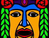 Desenho Máscara Maia pintado por clenir