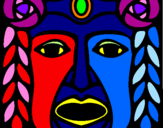 Desenho Máscara Maia pintado por tainan