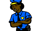 Desenho Mulher polícia pintado por xana
