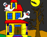 Desenho Casa do terror pintado por Marta Silva