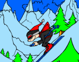 Desenho Esquiador pintado por y b