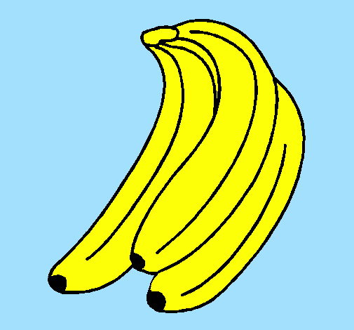 Desenho Plátanos pintado por banana