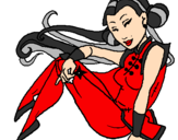 Desenho Princesa ninja pintado por lea