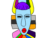 Desenho Máscara africana pintado por vanessa