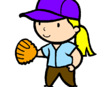 Desenho Jogadora de basebol pintado por beatriz