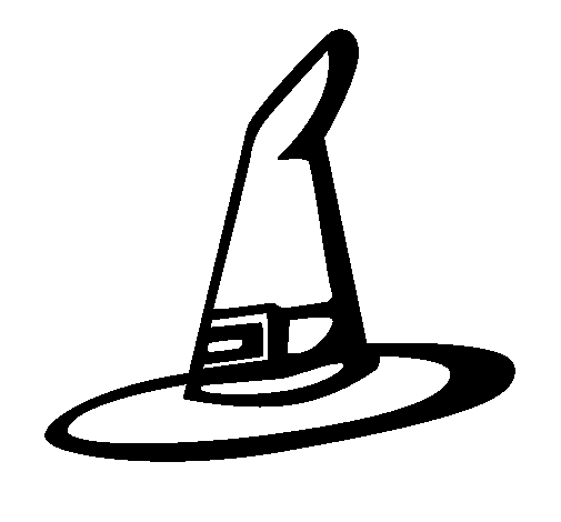 Desenho Chapéu de bruxa pintado por abobora