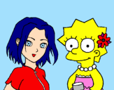 Desenho Sakura e Lisa pintado por Naty