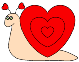 Desenho Caracol coração  pintado por lindsen