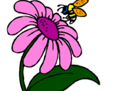 Desenho Margarida com abelha pintado por marilia