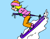 Desenho Esquiadora pintado por Rita