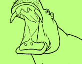 Desenho Hipopótamo com a boca aberta pintado por BRAIAN 4