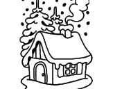Desenho Casa na neve pintado por a