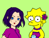 Desenho Sakura e Lisa pintado por Veronica