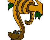 Desenho Serpente pendurada numa árvore pintado por david