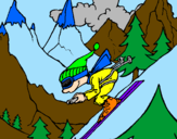 Desenho Esquiador pintado por kaio  waynne