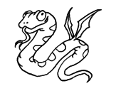 Desenho Serpente com asas pintado por rosana