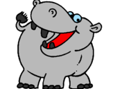 Desenho Hipopótamo pintado por david