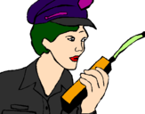 Desenho Polícia com um walkie pintado por lio