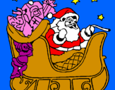 Desenho Pai Natal no seu trenó pintado por rafaelegr