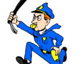 Desenho Polícia a correr pintado por erick da silva