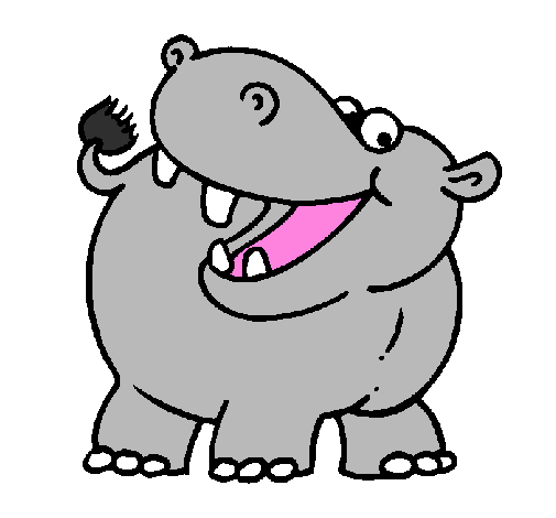 Desenho Hipopótamo pintado por snoopy