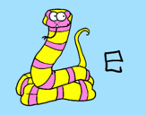 Desenho Serpente pintado por ana luiza