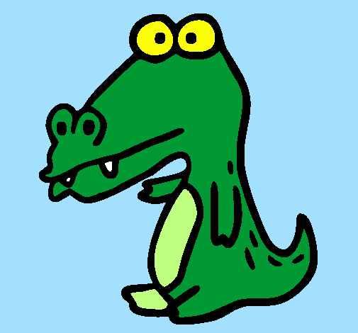 Desenho Crocodilo a saudar pintado por Jacaré